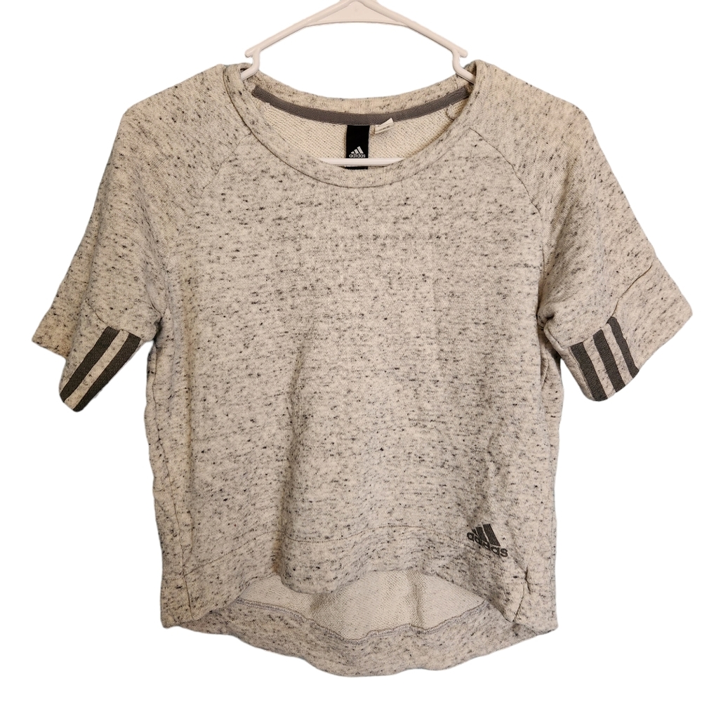 Adidas Cropped Short Sleeve Cuffed Sweatshirt Women's Size S